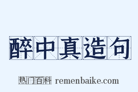 醉中真造句是什么意思的图片